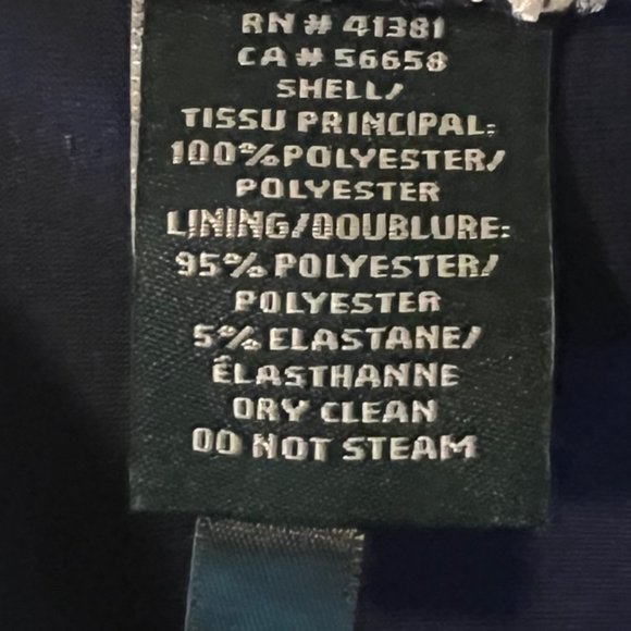 Lauren By Ralph Lauren Sleeveless Dress Size 8- Navy Blue/White Crochet Overlay - Picture 6 of 8